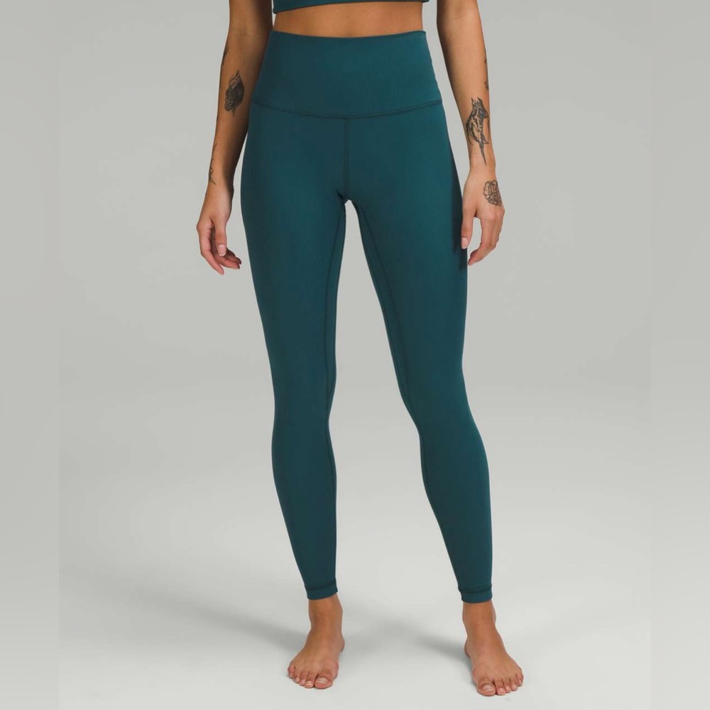 Lululemon 25” ribbed align green jasper size 4